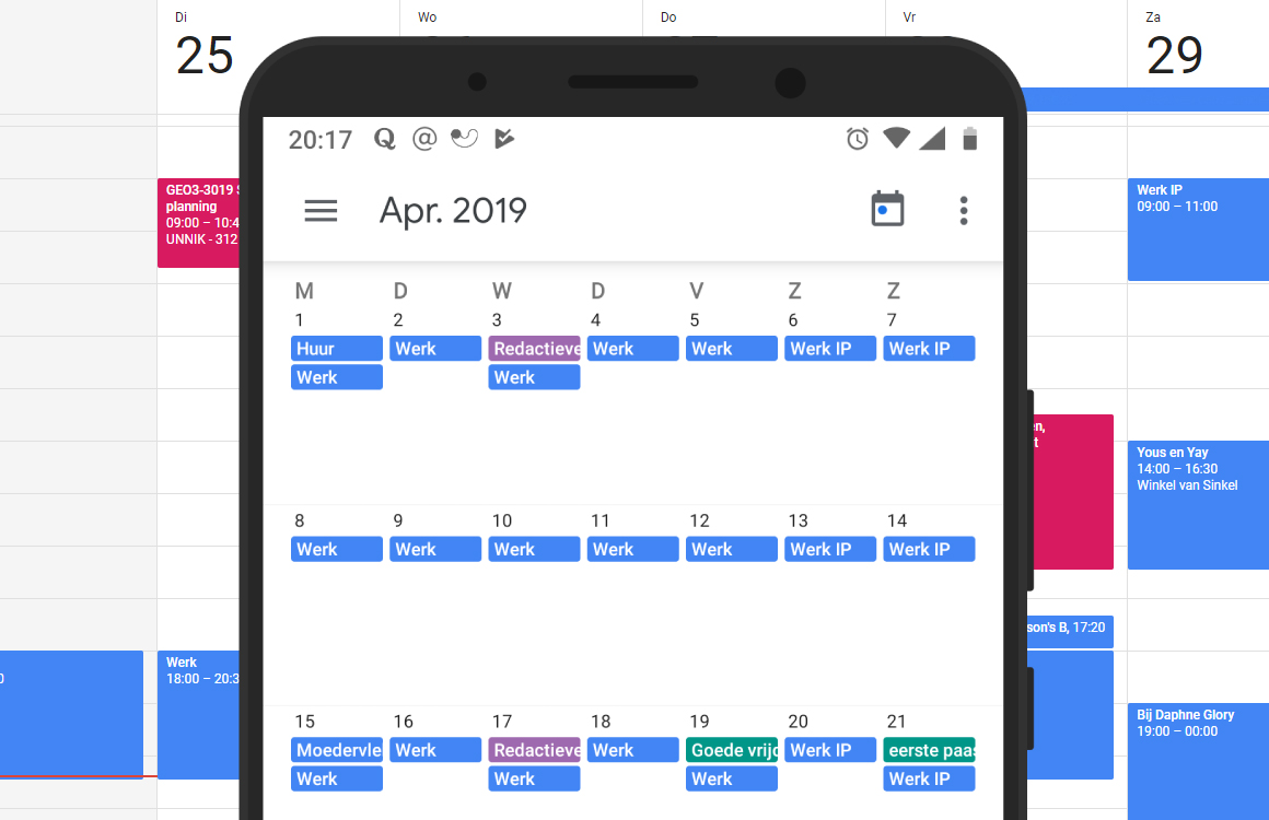 Google agenda example