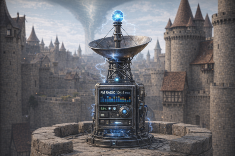 Durakiss radio device based on Consortium technology, a non-magical machine transmitting music over long distances