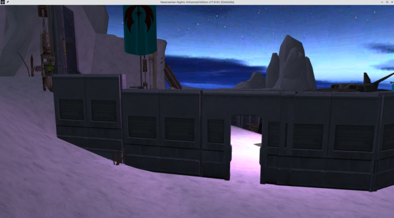A snowy Consortium base surrounding the Epsilon Black‑9 laboratory, set in a frozen landscape just beyond the Belmorga Pass.